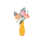 various-flowers-orange-vase